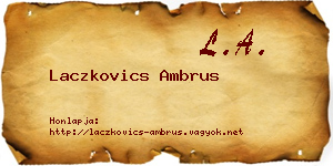 Laczkovics Ambrus névjegykártya